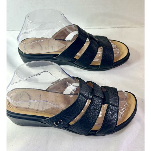 Milano Black Leather Sandals - Picture 1 of 8